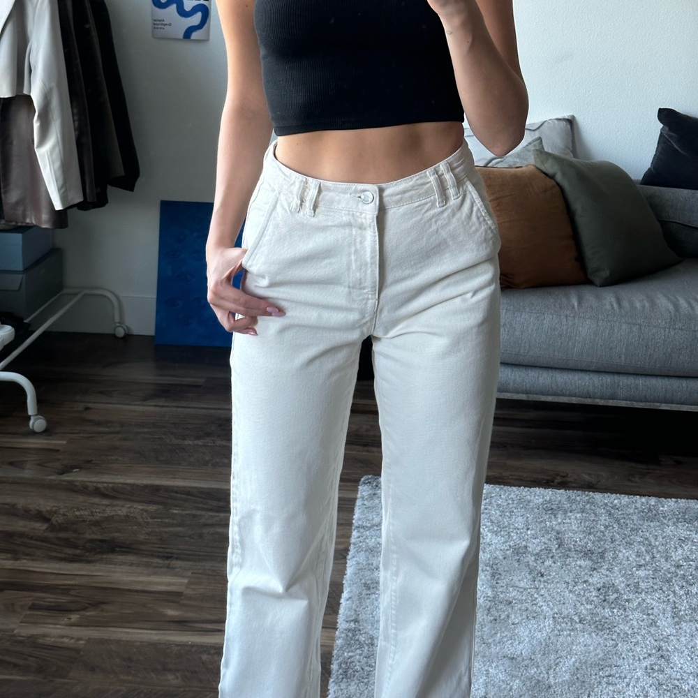 Beige straight jeans Zara